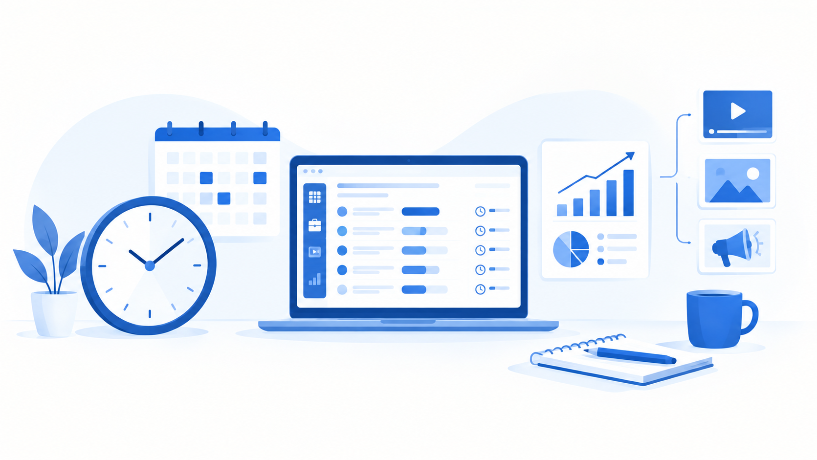 Illustration for the article “How Accurate Time Tracking Gives Media Agencies Better Project Visibility”