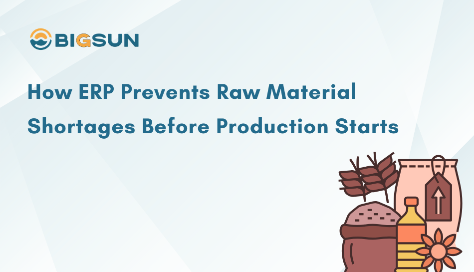 Illustration for the article “How ERP Prevents Raw Material Shortages Before Production Starts”