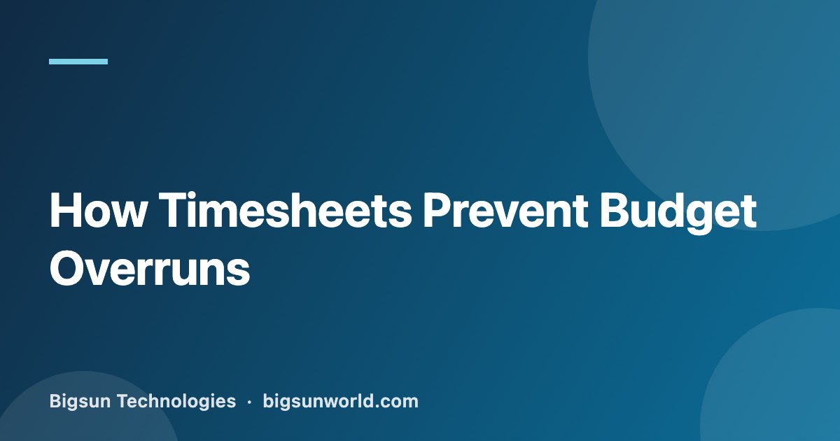 Cover image for the article “How Timesheets Prevent Budget Overruns”
